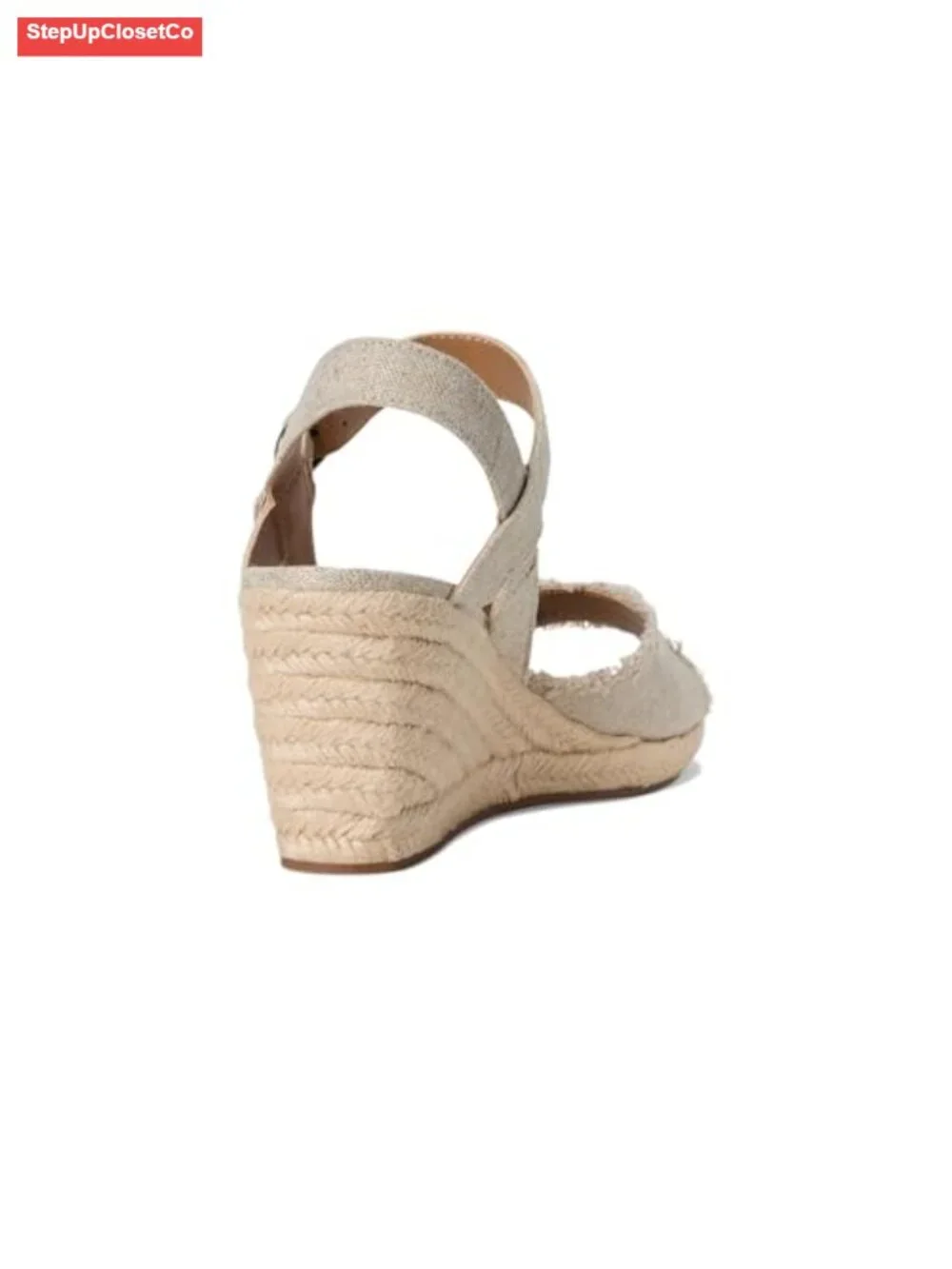Textile Espadrille Wedge Sandal with Ankle Strap
